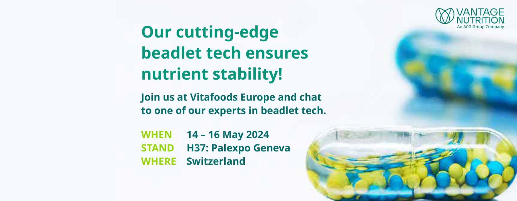 Vantage Nutrition promote ‘better delivery’ at Vitafoods Europe